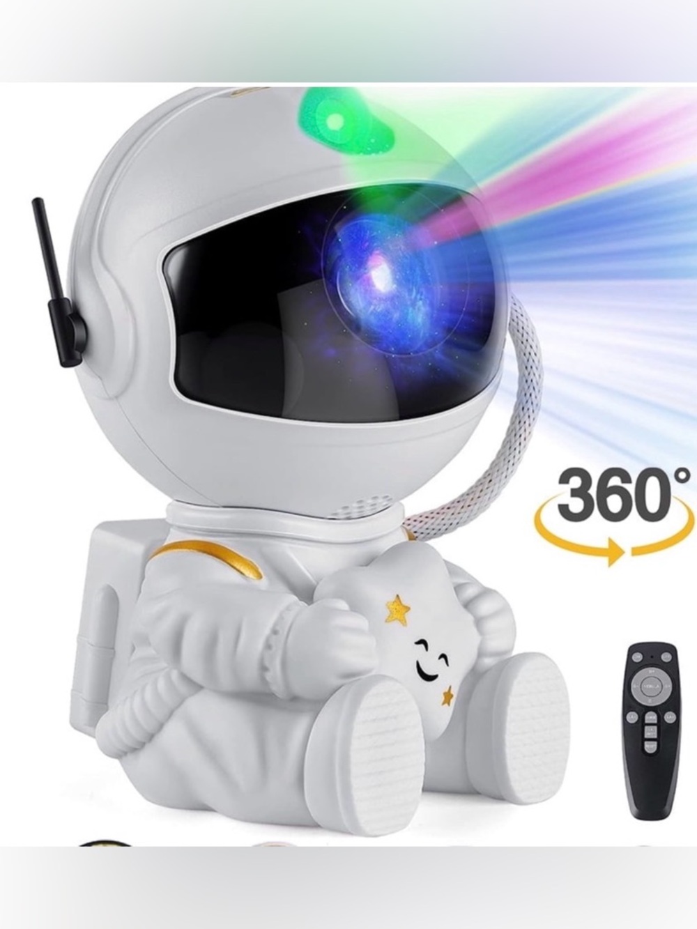 White Astronaut Star Projector Galaxy Night Light -power by USB plug-in